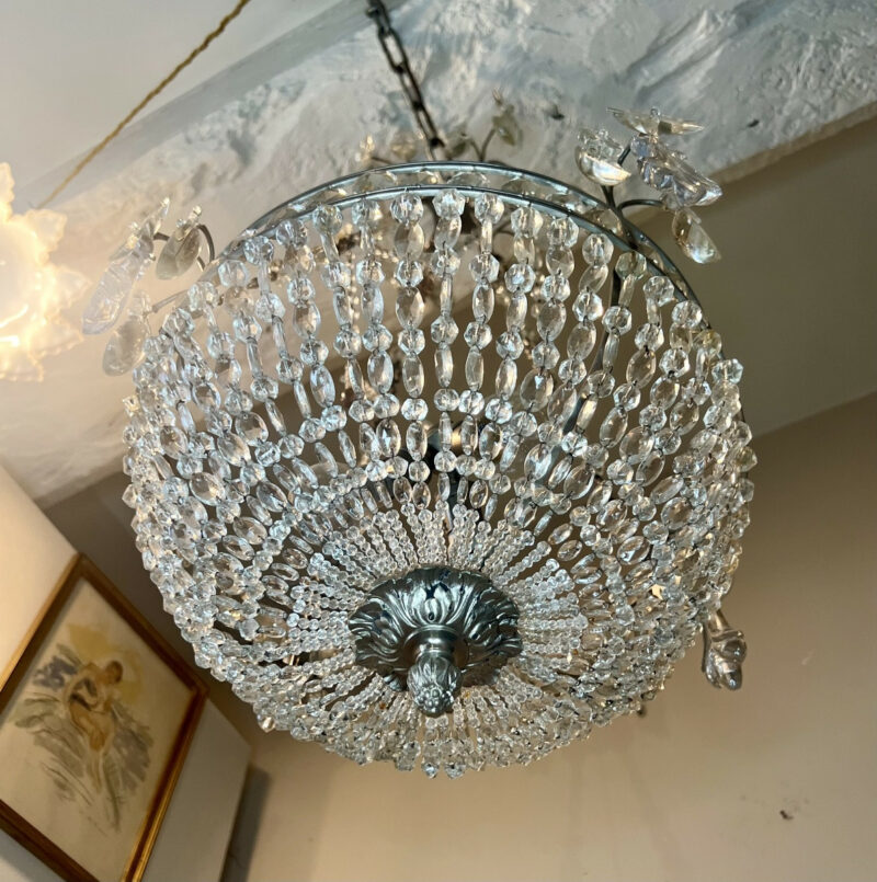 ancien lustre 20 ième siècle corbeille louis xvl