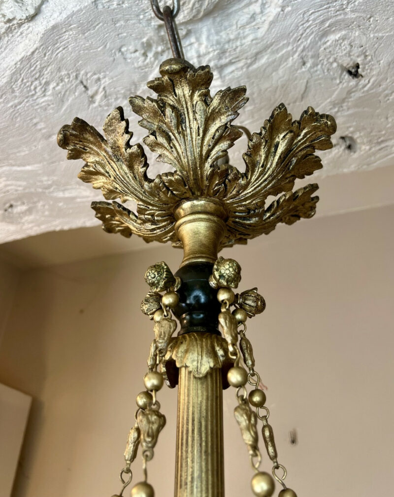 détail lustre bronze second empire guillac
