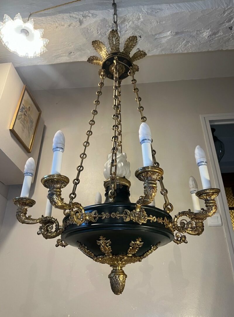 grand lustre empire bronze