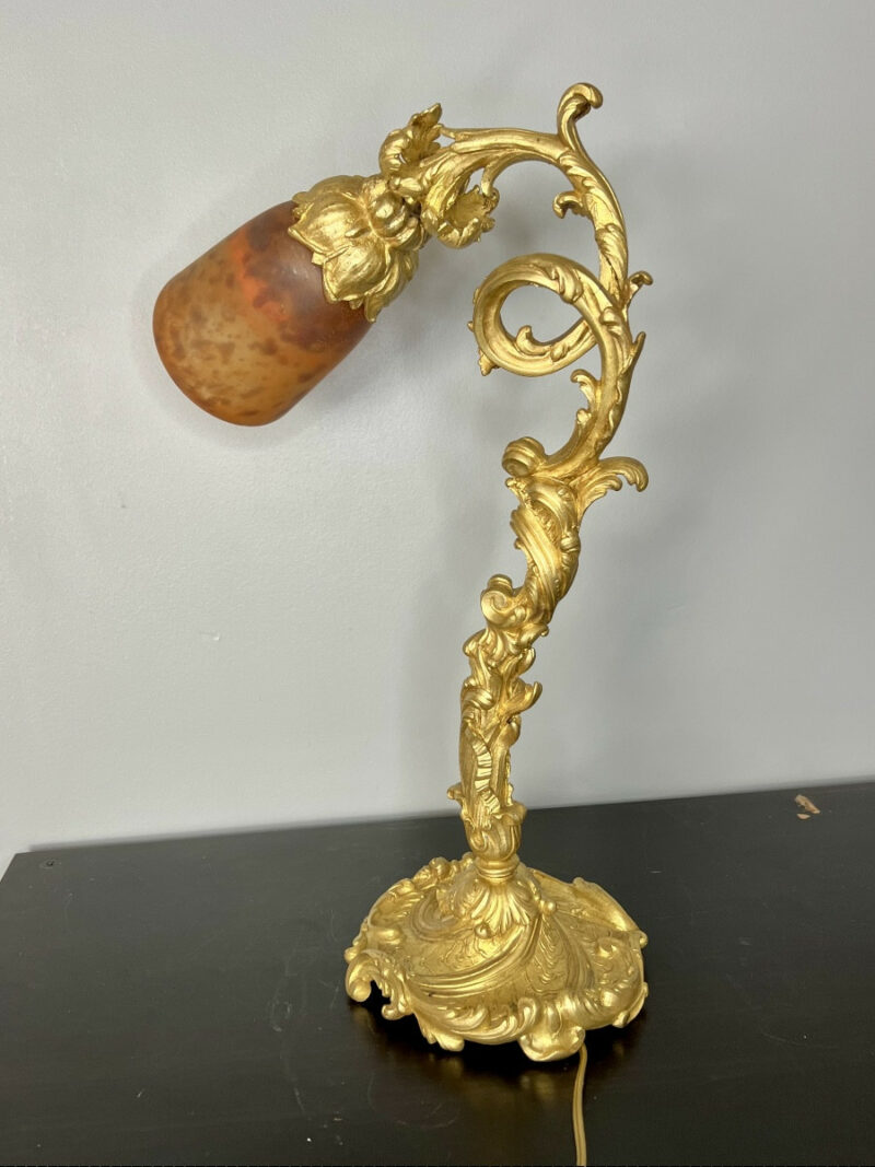 lampe daum art nouveau bronze doré