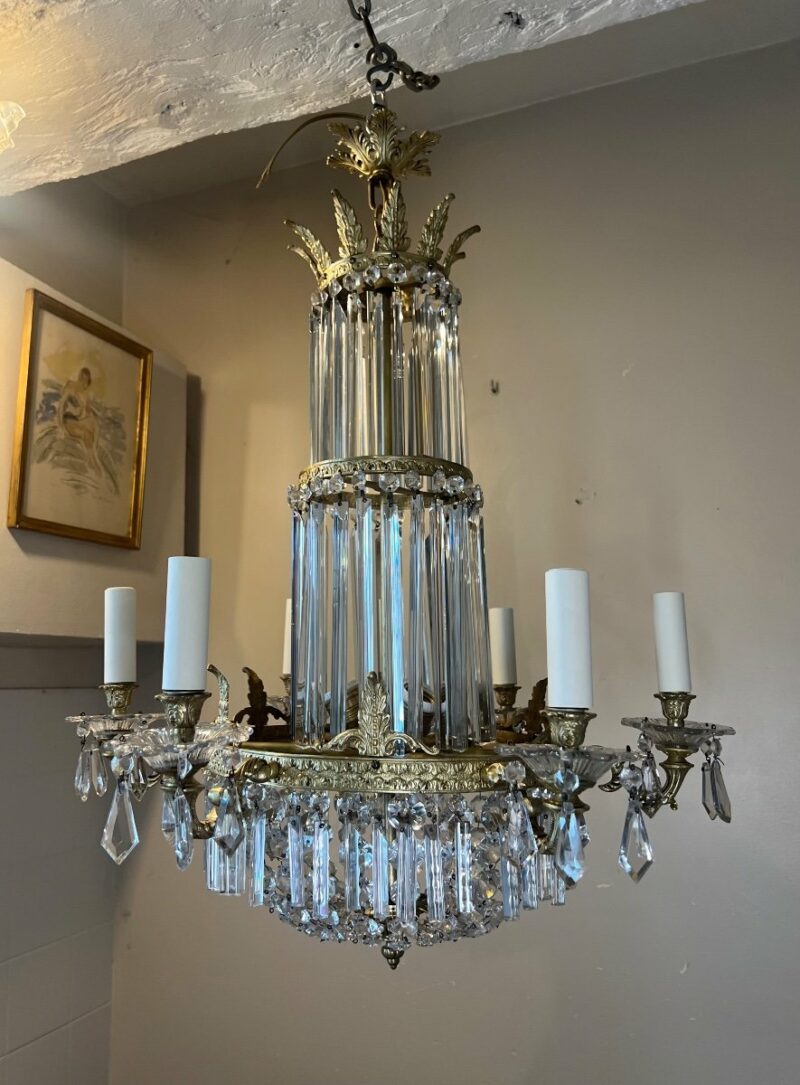 lusstre en cristal fin xlx chaine pampilles