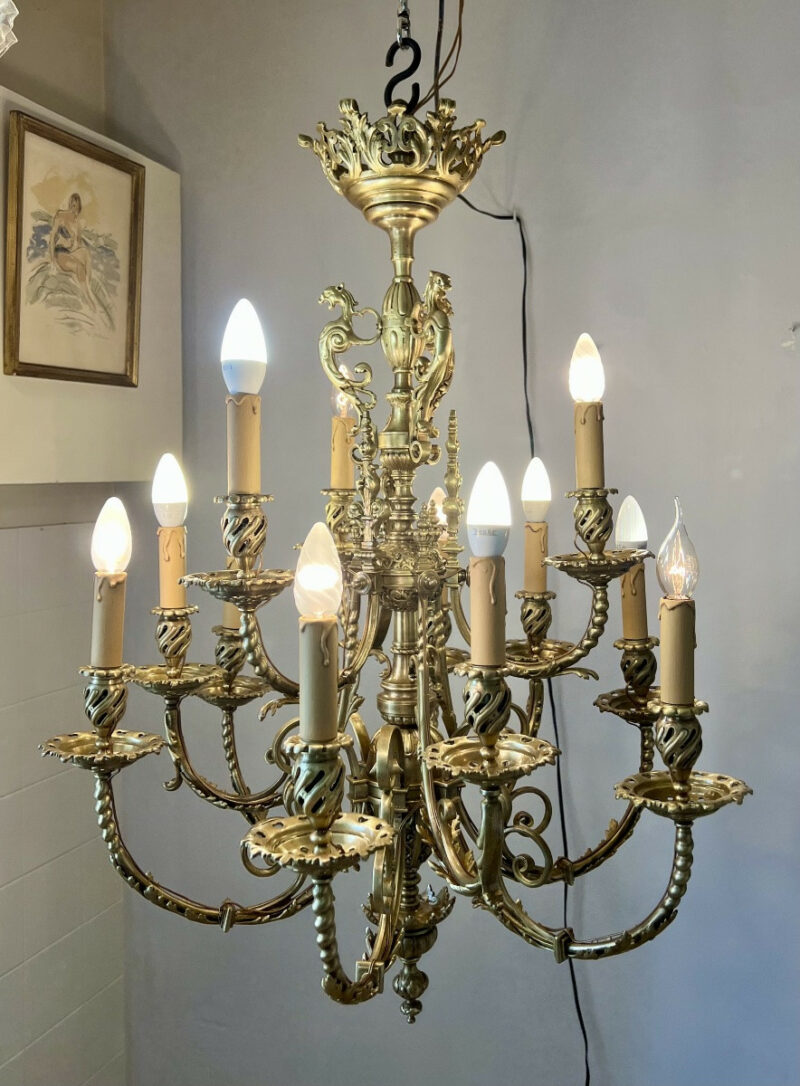 lustre bronze ancien atelier beaumanoir