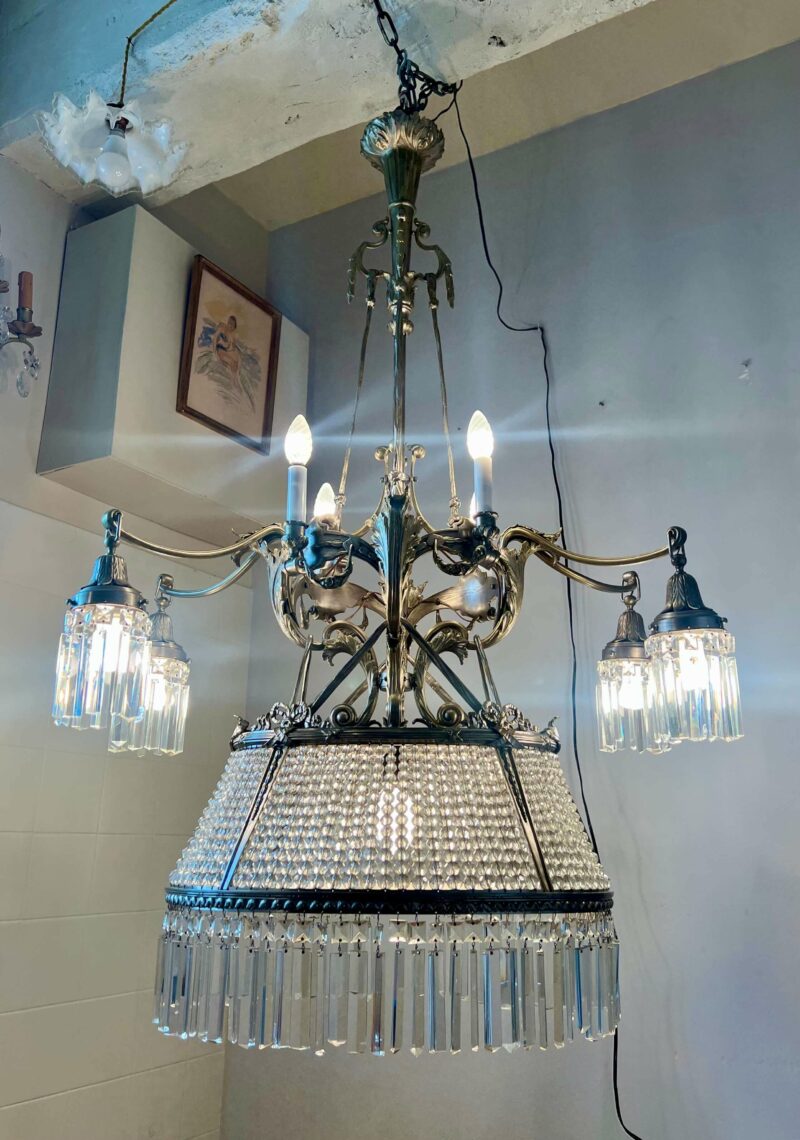 Grand lustre restaure remis en etat restauration
