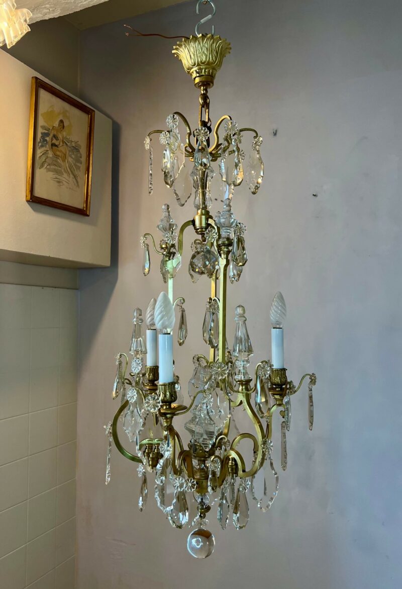 lustre restaure Napoléon III electricite dorure electrification